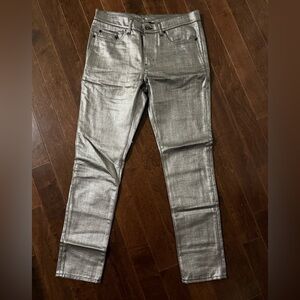 Saint Laurent d02 Slim Pants Silver/Metallic Size 30